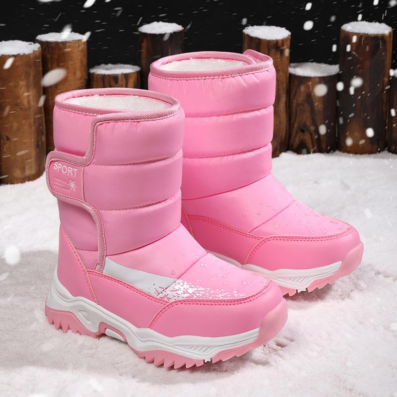 Botas de Neve de Inverno para Crianças até Meio da Panturrilha - Peludas, Quentes e Casuais para Meninos e Meninas