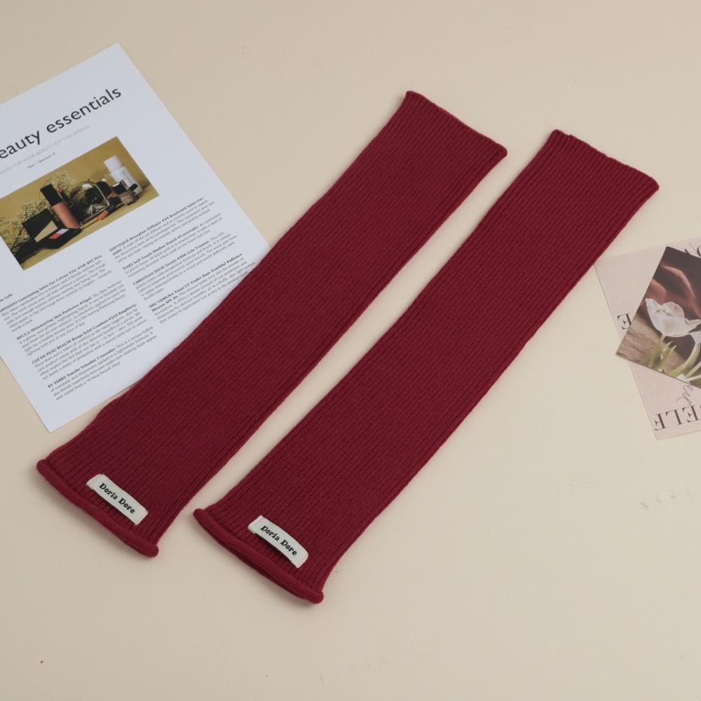 

Вязаные рукава-перчатки для женщин на осень и зиму, теплые однотонные нарукавники, полупальцы, шерстяные напульсники, накладные рукава, чехол для рук One Size