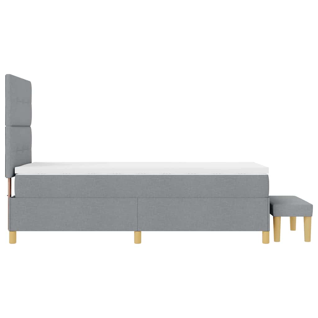 Box Spring Bed with Headboard Light Grey 200 x 80 cm Fabric