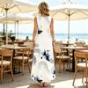 Sleeveless Floral Beach Dress ,Loose Fit Lightweight Summer Dress,Versatile for Daily Casual,Beach Vacation & Outdoor Use,Breathable Summer Wear