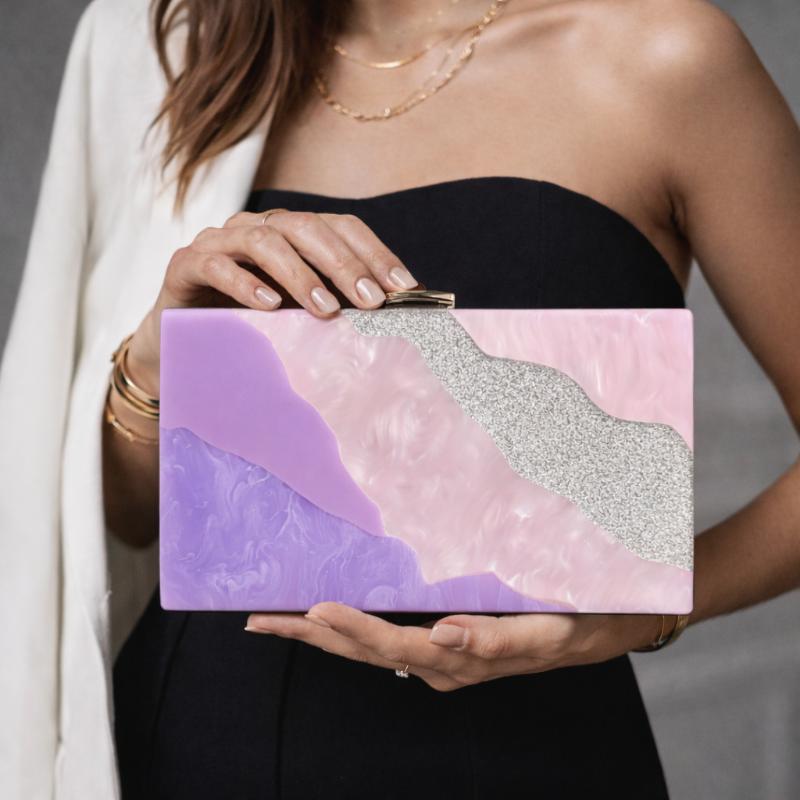 Color Contrast Patching Acrylic Crossbody New Banquet Handbag Wedding Shoulder Evening Bag Straw Bags Party Luxury Women's Bag