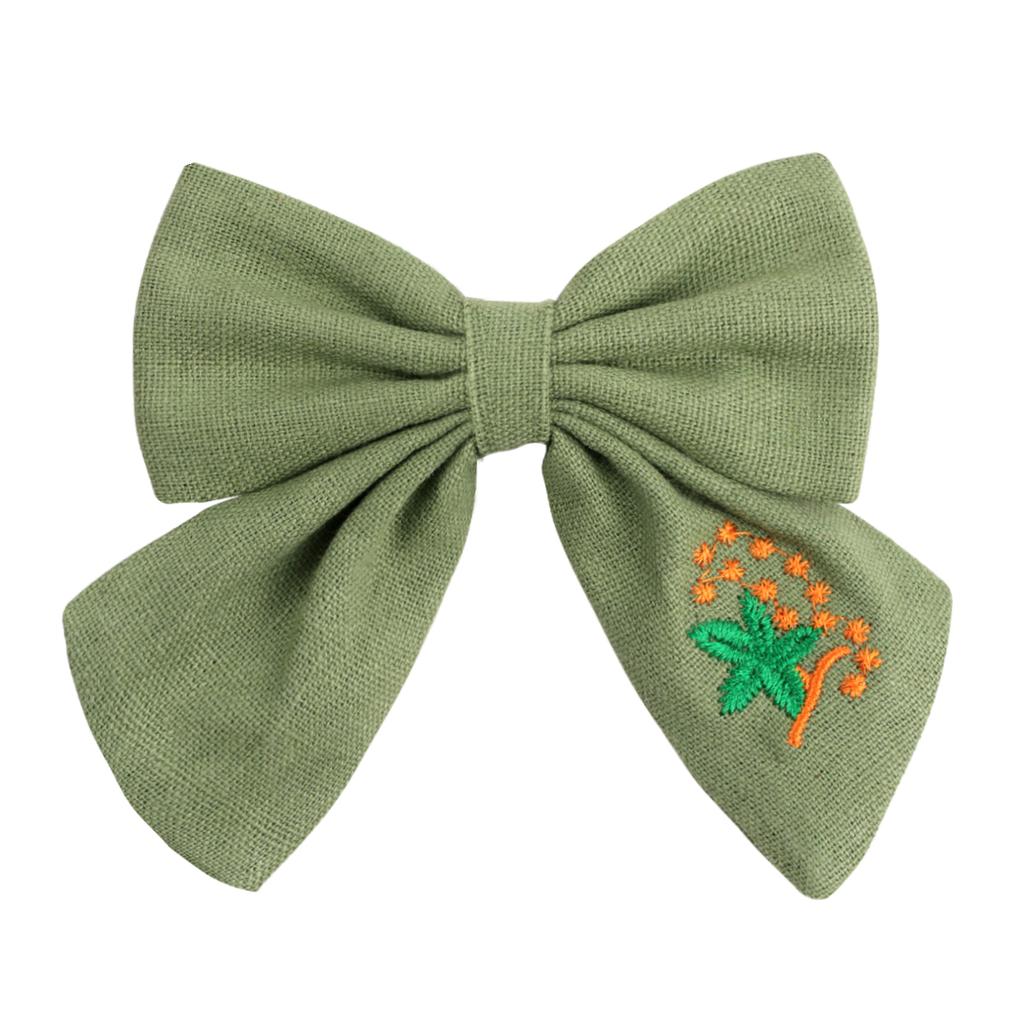 Embroidered Hair Clips Solid Flower Hairpins For Baby Girls Children Boutique Barrettes Handmade Hairgrips Kids Hair Accessories