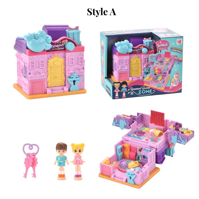 

Theme Surprise Mini Dollhouse Toy Candy Cafe Light Music Girl Kid Birthday Gift style A