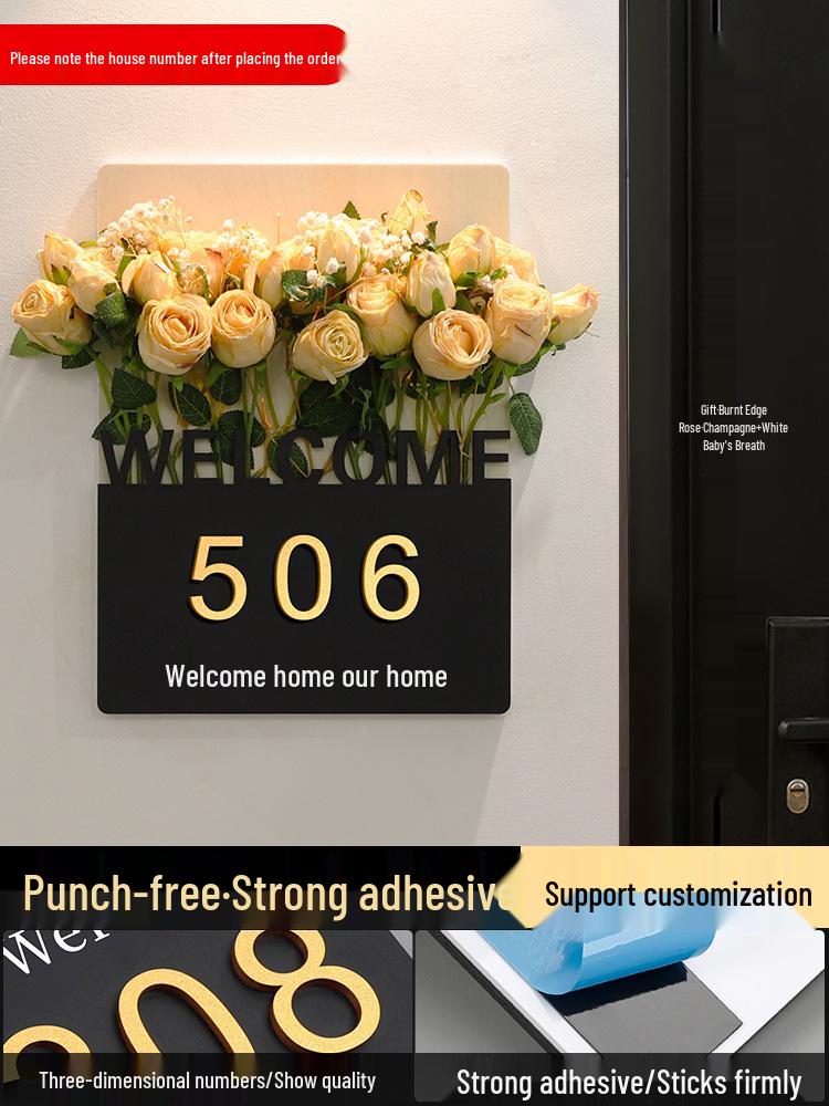 DIY House Number Plate - Stylish Entrance Decor for Homes and Hotels
