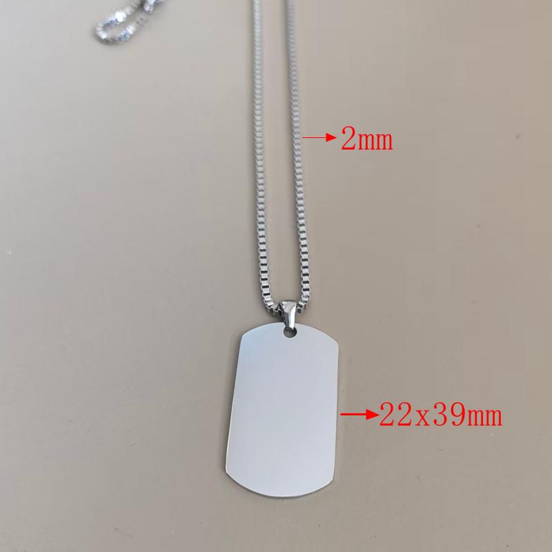 10pcs Titanium Steel Exquisite Trendy Men's Pendant Necklace Polished Mirror Men's Fashion