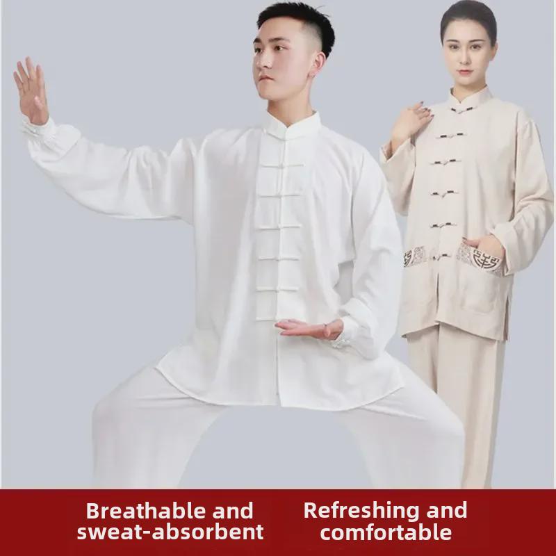 Xiaoheshan Men's & Women's Spring/Autumn Tai Chi Martial Arts Cotton-Linen Clothing for Middle-Aged & Elderly