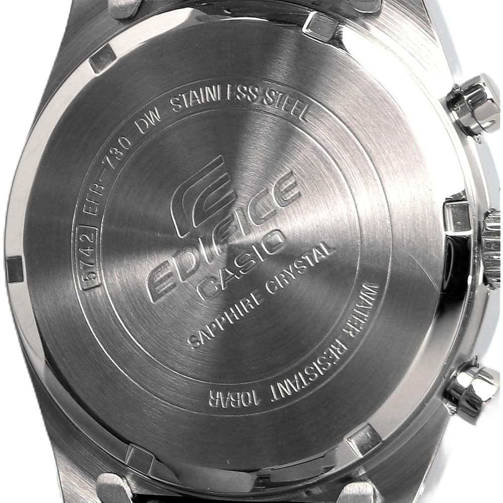 Casio Edifice Men's Chronograph Watch EFB-730D-1AV Sapphire Glass Black Stainless Steel