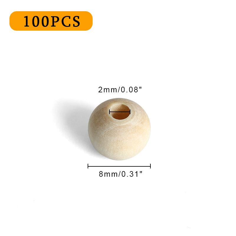 6mm 8mm Handmade Wooden Beaded Unprocessed Natural Wood Beads Bulk Beaded Garland Lace Jewelry Making DIY Farmhouse Decor