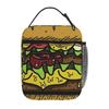 Large Hamburger Pattern Insulated Lunch Bag for Women Children Portable Food Boxes Thermal Lunch Box Tote