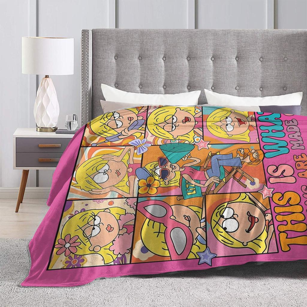 Cartoon Retro Kinder Vintage Komödie Mädchen Lizzie McGuire Strickdecken Wolldecke Bettwäsche Sofa Tagesdecke