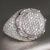 Women Luxury Geometric Design Ring for Party Gorgeous Accessories Full Shiny Cubic Zirconia Fashion Hiphop Lady Jewelry