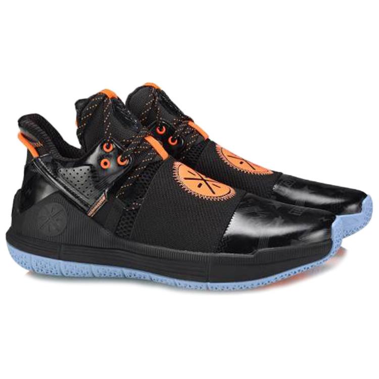 Li Ning Wade Shadow Sklisikre Lettvekt Mid-Top Basketballsko Herre Sneakers Svart ABPQ007-4