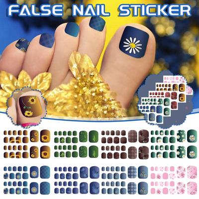 22 listů DIY samolepky balení nehtů na nohy Full Toe Nail Wraps Stick na nehty