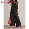 Bohemian Style Womens Sleeveless Twopiece Set With Polyester Fabric For Casual Summer Wear