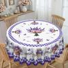 1 Lavender Tablecloth, Purple Lavender, Butterfly And Buffalo Checked Design, Durable Polyester Tablecloth
