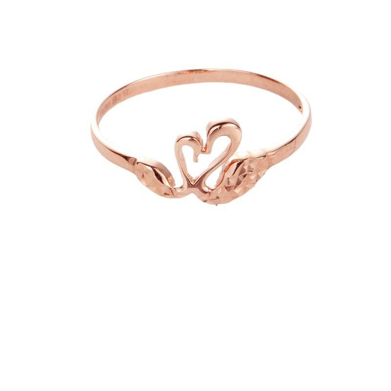 Rose Gold Plated Swan Ring Temperament Purple Gold Live Design Jewelry