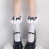 Lolita Summer Knee Socks With Lace Trim And Heart Pattern For Girls