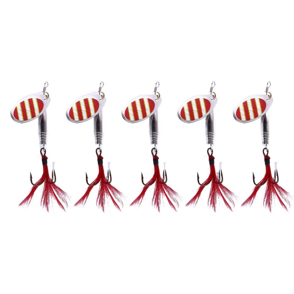 

8CM 11GRotating Sequin Lure Bait Freshwater Universal Fake Bait Bass Pike Special Micro Bait Red Sequin5One Pack 8CM 11G