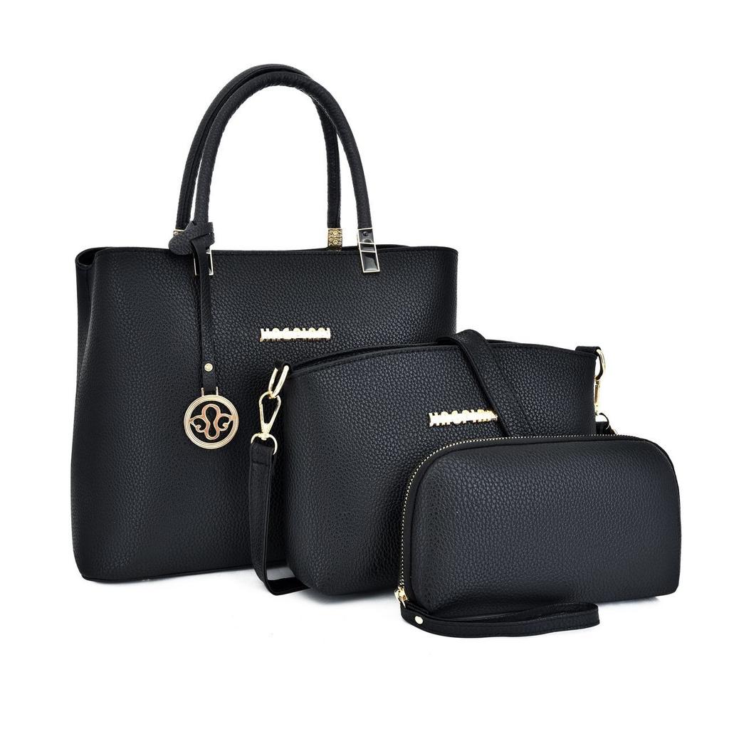 Bag women's new fashionable and simple one-shoulder messenger bag large-capacity double shoulder multi-layer soft leather portable