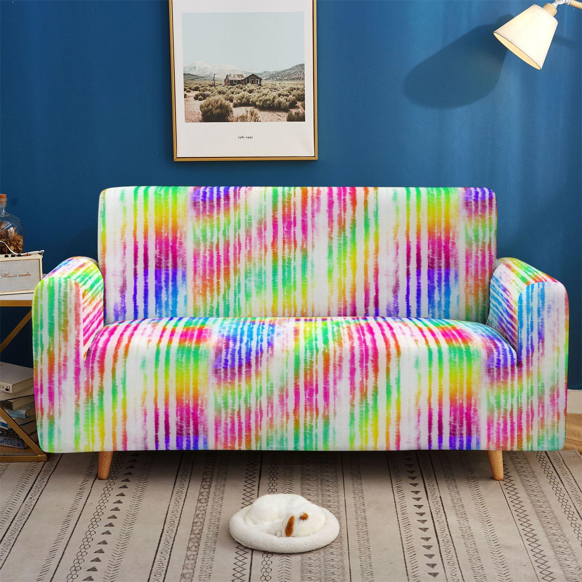 Elastic Sofa Cover Color Smudging All-Inclusive Three-Seat Sofa Cover Living Room Dust Cover 90 * 140cm one seat