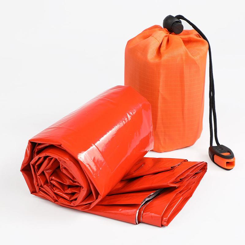 Portable Waterproof Emergency Survival Sleeping Bag Outdoor Camping Gear Thermal Sack First Aid Rescue Kit Mylar Blanket