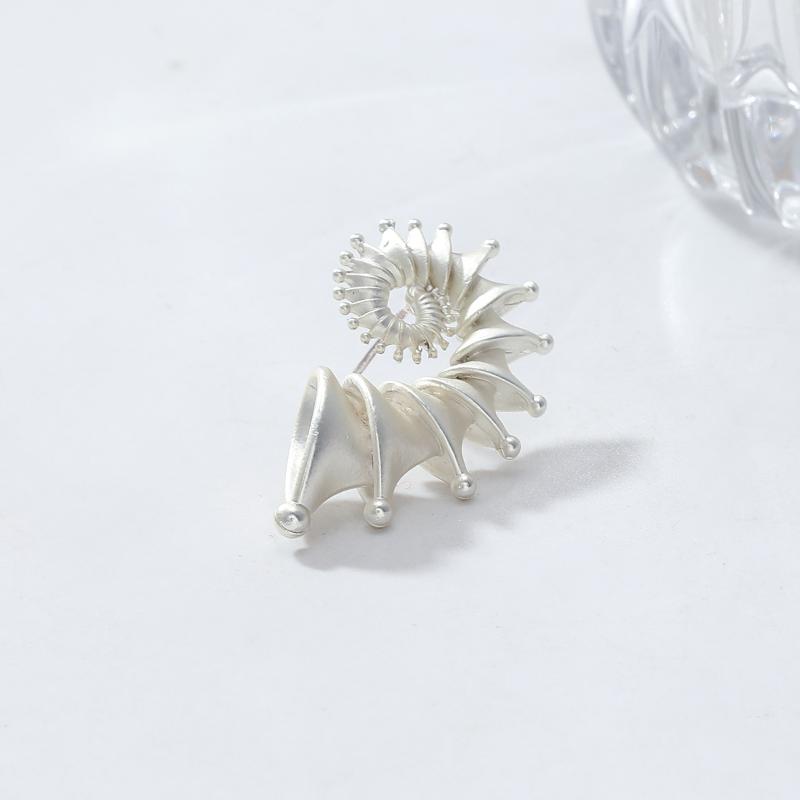 Gothic Personality Stereo Conch Metel Stud Earrings Ring For Men Women  Punk Jewelry Accessories Halloween Gifts