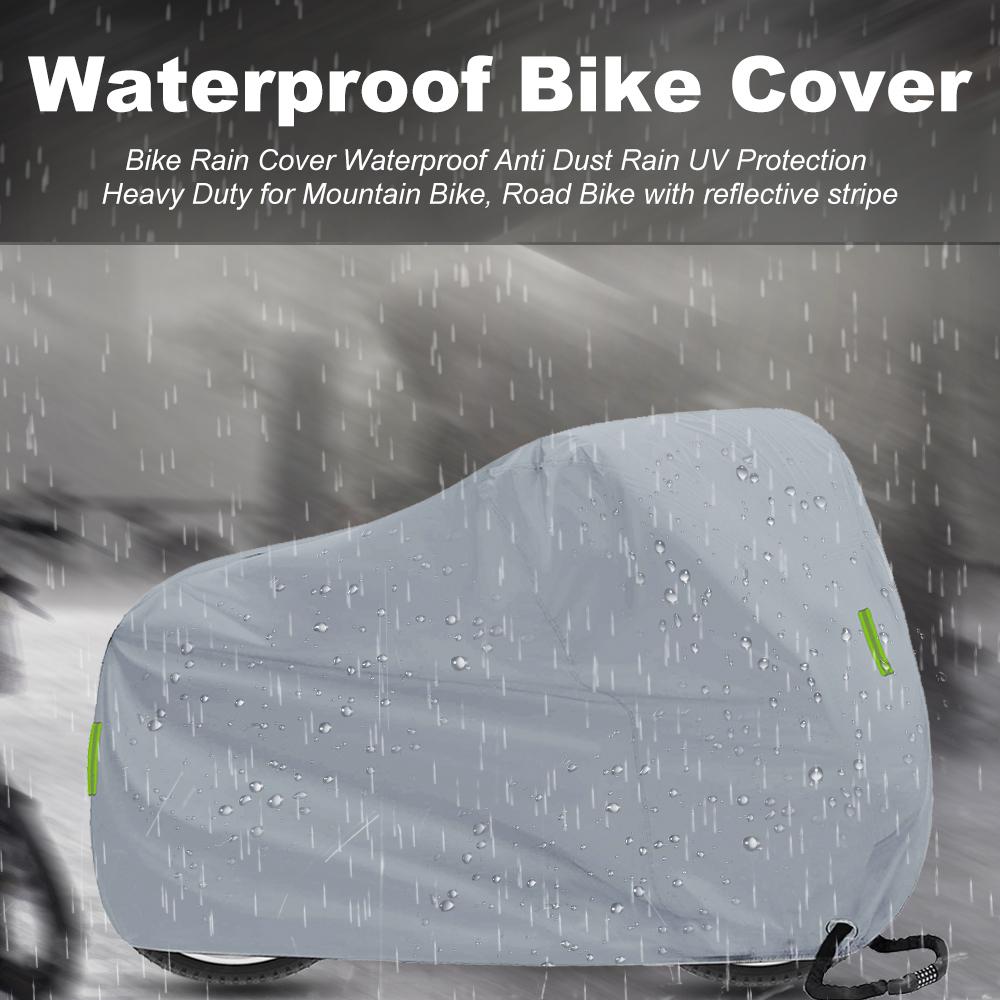Bike Cover,   Cover, Bike Rain Cover Waterproof Anti Dust Rain UV   Hvy Duty for Mountain Bike, Road Bike with reflective stripe,Lock-h