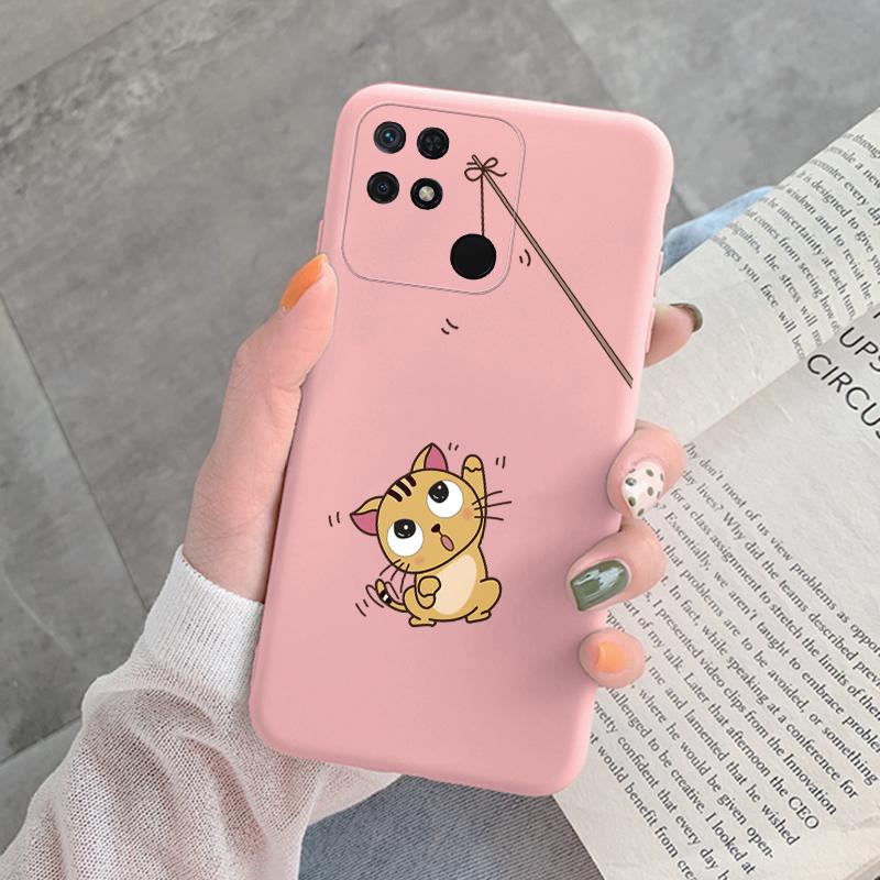 For Redmi 10C 10 C Back Cover Protective Case Soft Silicone Cute Cartoon Cat Frog Phone Case For Xiaomi Redmi 13C 14C 12C Coque