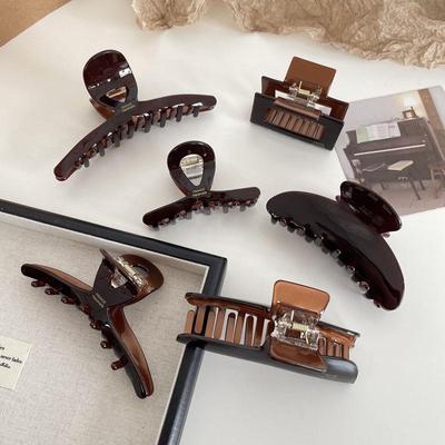 Korean High-End Chocolate Acetate Hair Claw Clip for Women