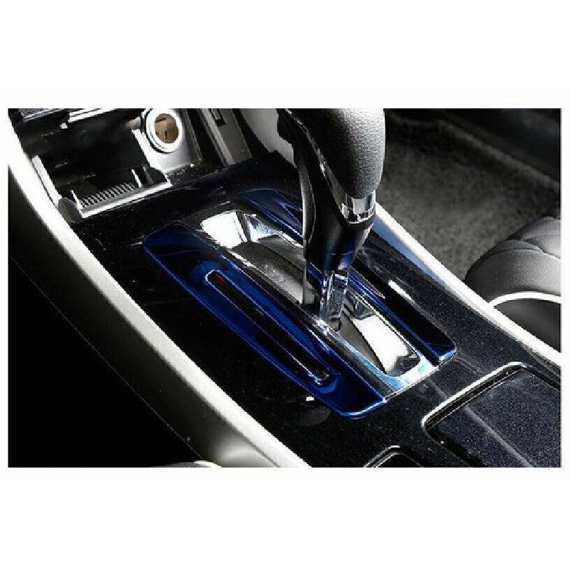 For Honda Accord 2014-2017 Blue Steel Middle Console Gear Shift Frame Trim 2PCS