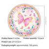 Butterfly Party Tableware Set: Plates, Napkins, Tablecloth for New Year, Spring, and Birthday Celebrations.