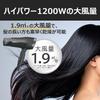 [Amazon.co.jp Exclusive] Kozumi Monochrome Hair Dryer, High Airflow, Quick Drying, Lightweight, Foldable, Negative Ion, Black, KHD-9322/BK