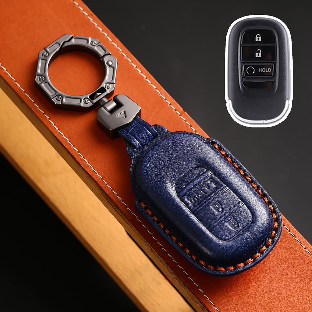 Genuine Leather Auto Key Fob Cover Case Housing Fit For Honda Civic 11Th Gen Accord Vezel Freed Pilot Zrv Ens1 Hrv Crv Auto Accessories