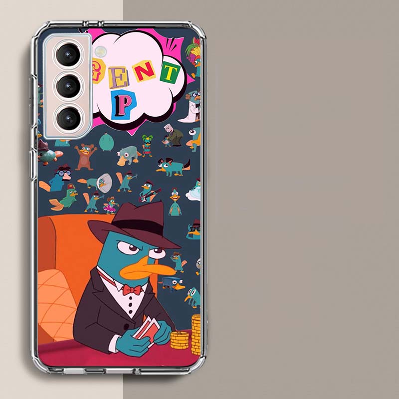 Cartoon Perry The Platypus Phone Case For Samsung Galaxy S25 Edge S24 S23 FE S21 S20 S10 Plus S22 S26 Ultra Cover Clear Cases TP