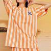 New MLB Drop Shoulder Sleeve T-Shirt Unisex Orange 3ATS67023-50ORL