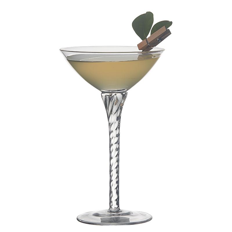 Japanese Lead-free Crystal Ribbed Martini Cocktail Glass High-Stem Liquor Glass Small Wine Glass 1PCS