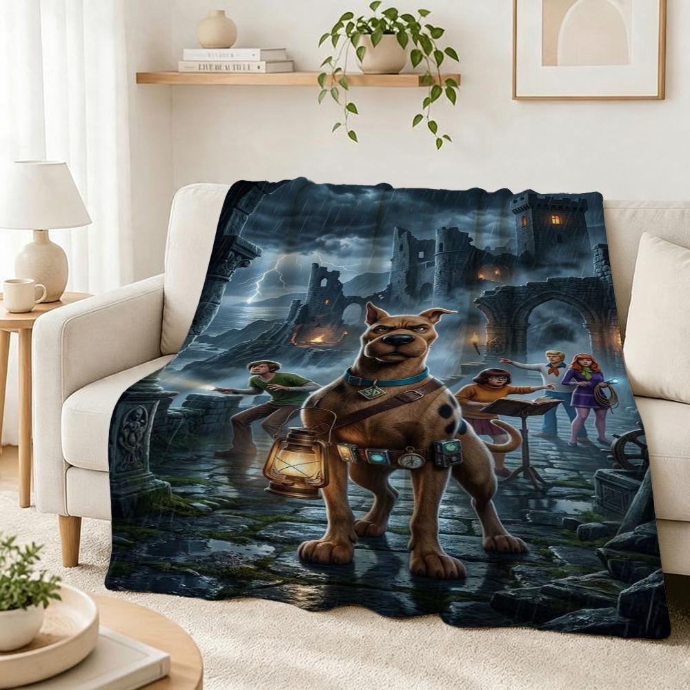 Classic Scoobydoo Spooky Monster Mashup Cartoon Anime Blanket Cozy Comfortable Throw Blanket For Bedroom Sofa Nap Lightweight Home Decor