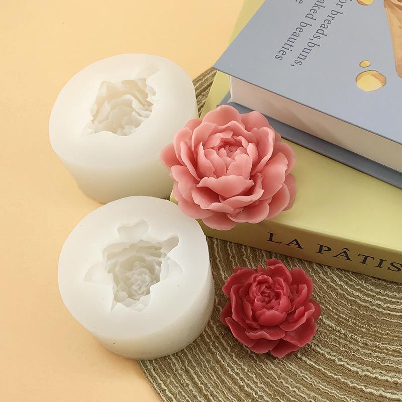 Jasmine Flower Candle Silicone Mould DIY Rose Peony Flower Gypsum Soap Resin Crafts Cement Mold Chocolate Cake Baking Tools