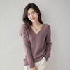 Women S V Neck Long Sleeve Pullover Knit Sweater Plus Size