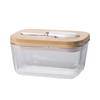 Butter Container Glass Box Restaurant Sealed Storage Box Fresh Cheese Box with Knife Butter Slicer Butter Dish Tableware Butter