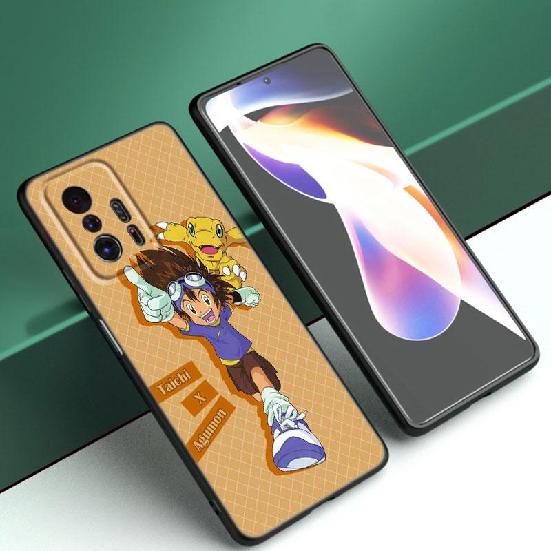 Digital Monster Digimon Black Phone Case For Xiaomi Mi 9 SE 8 10 10T 11 12 13 Lite 9T 11T 12S 12T 13T 14 Pro 5G NE 11i 12X