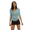 2026 Spring/Summer Women's European & American Short Sleeve Loose Knit Hollow-Out Sweater