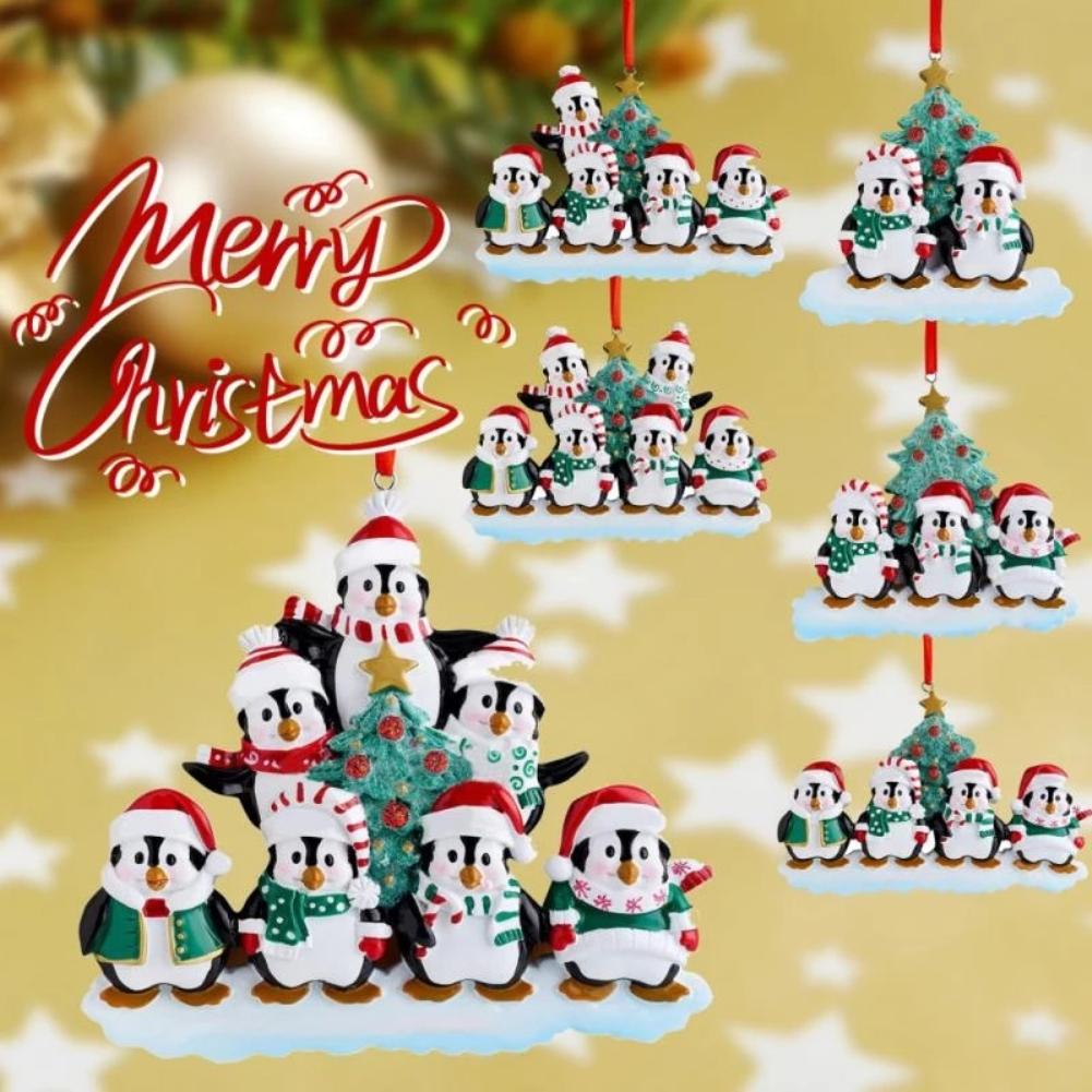 Cute Penguin Family Pendant Xmas Christmas Tree Decoration Drop Ornaments Gift 2022 New Year Party For Home Decor