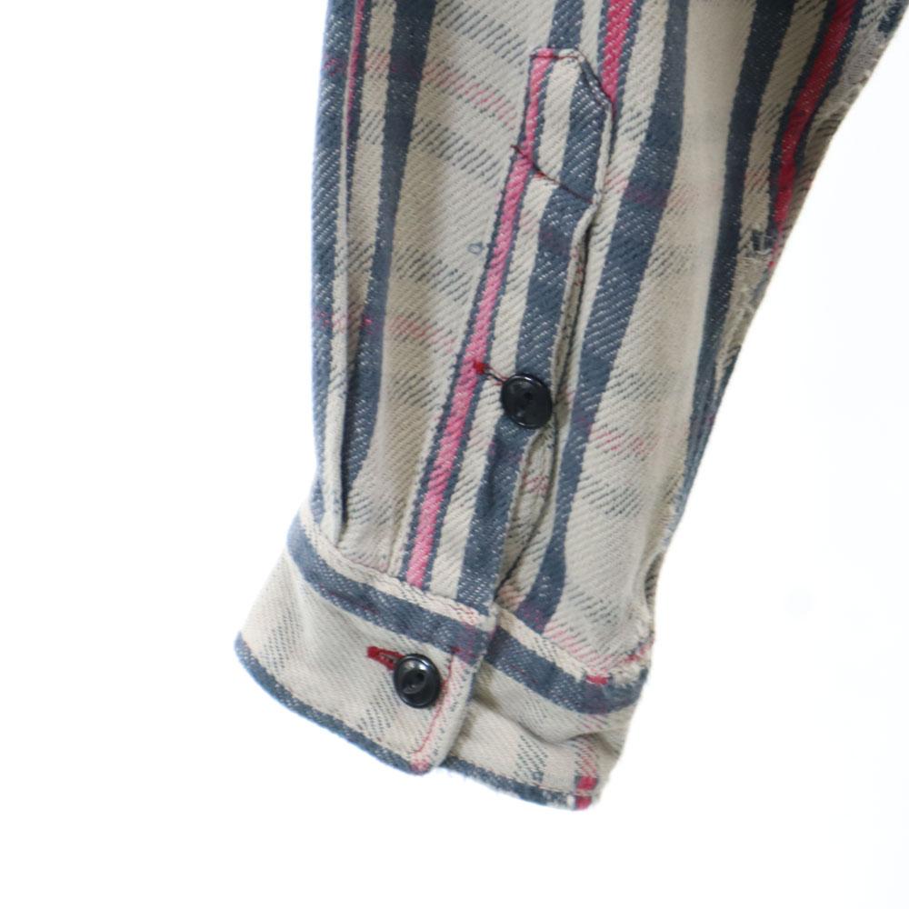 RRL 90s Initial Tag Red 3 Stars Old Long Sleeve Heavy Flannel Check Shirt Men's Used