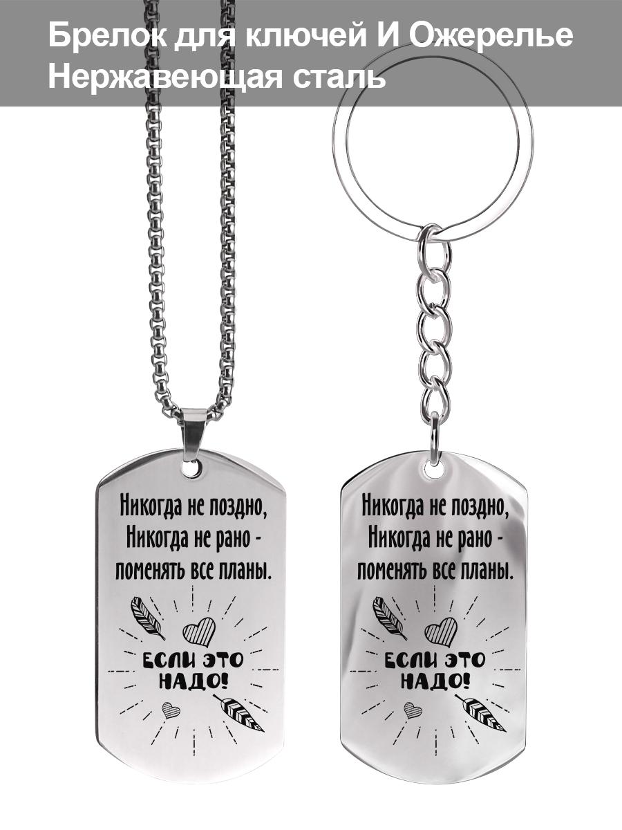 

Stainless Steel Keyring and Necklace Set with Bonus Gift—Engraved Badge, Ideal Gift for Men, Couples, Boyfriend, Family & Friends 6*3*0.2