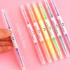6colors Dual-ended Marker Highlighters, for students study noting, school Stationery supplies.