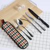 10Pc Travel Cutlery Set with Storage Bag Stainless Steel Travel Utensils Set Portable Camping Silverware Set Travel Flatware Set