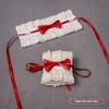 Handmade Sweet Lolita Hair Accessory Set - Lace Bow Clip Headband Tea Party Style