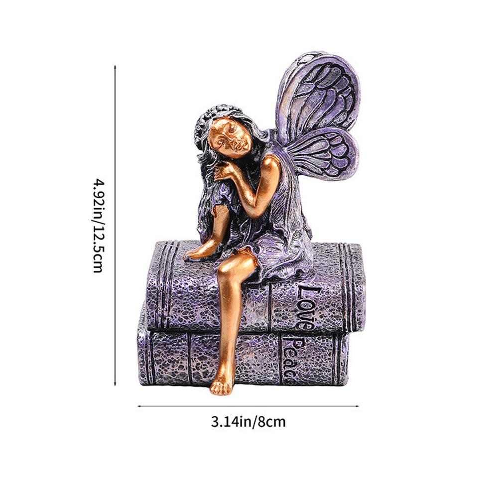 Fairy Statues Outdoor Copper Color Sleeping Garden Fairy Statue Fairy Figurines Resin Fairy Decorations Fairies Figurines For