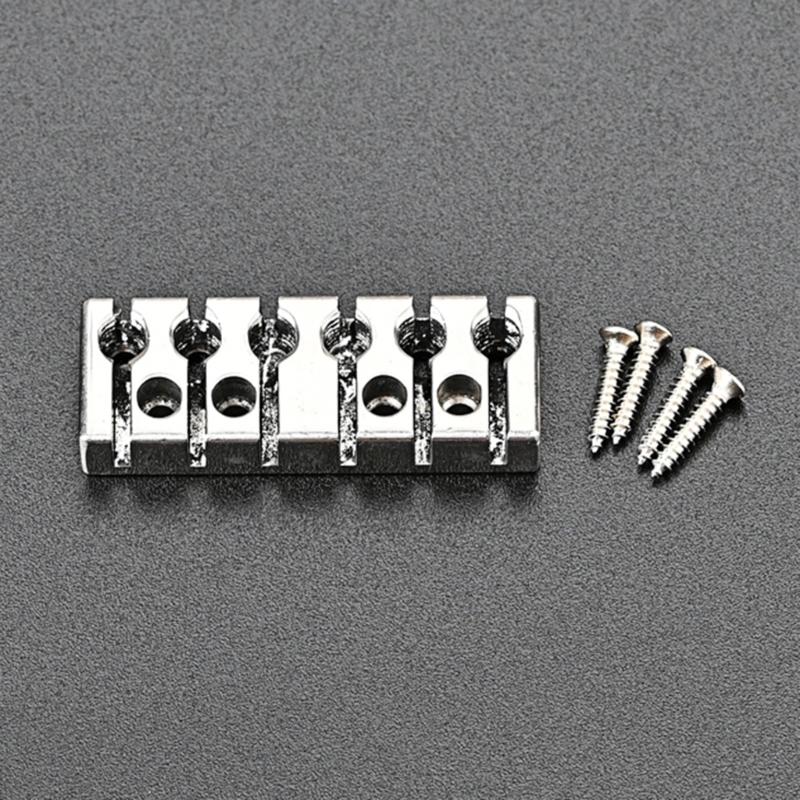 Guitar Locking Nut, 42mm 6-Strings Electric Guitar String Locking Nut 42mm with Mounting Screws Mounting Hardware Kit